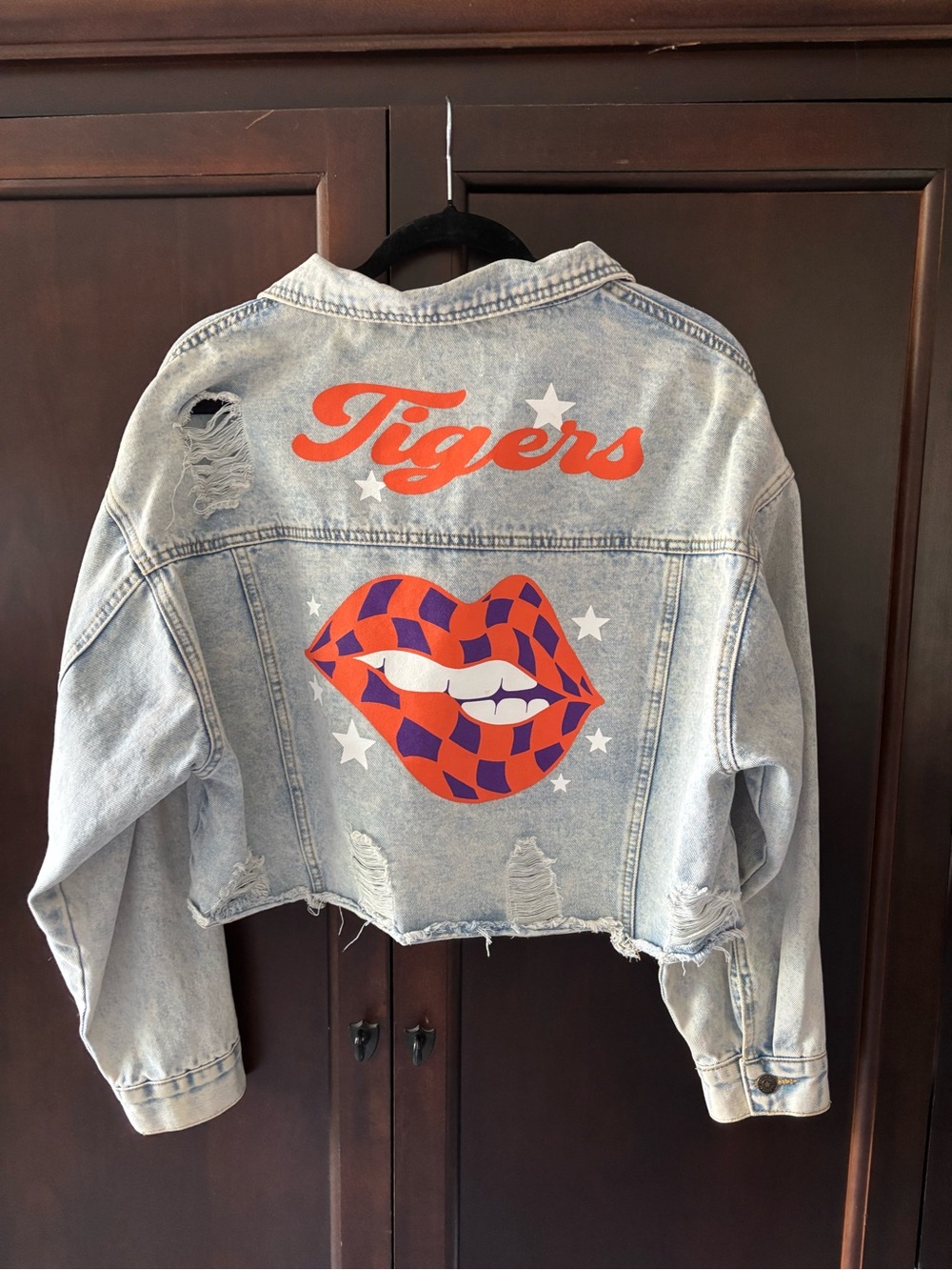 Clemson Tigers Rivalry Runway Light Wash Denim Jacket -